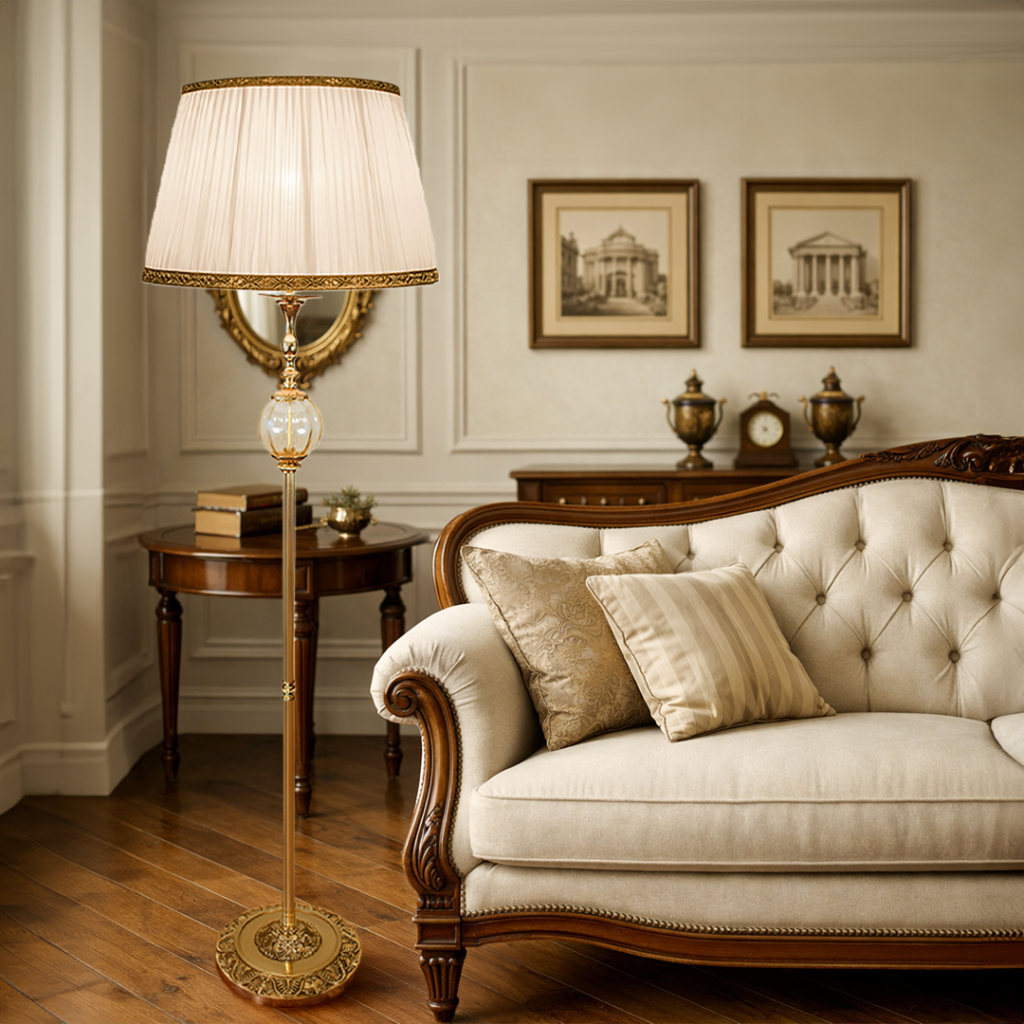 Luci classiche Piantana lampada da terra con paralume