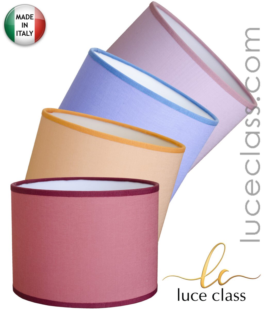 Cappello cilindrico paralume liscio in 4 colori disponibili